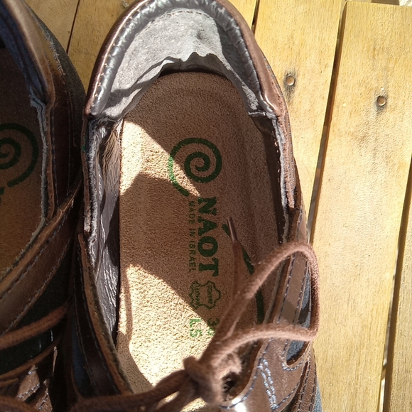 NAOT BLUE SUEDE LEATHER LACE UP MARY JANE SHOES SANDALS SIZE 36 U.S.A 5 - Picture 3 of 16